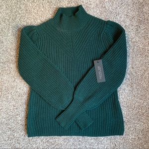 RACHEL ZOE | Forest Green Mock Neck Knit Sweater